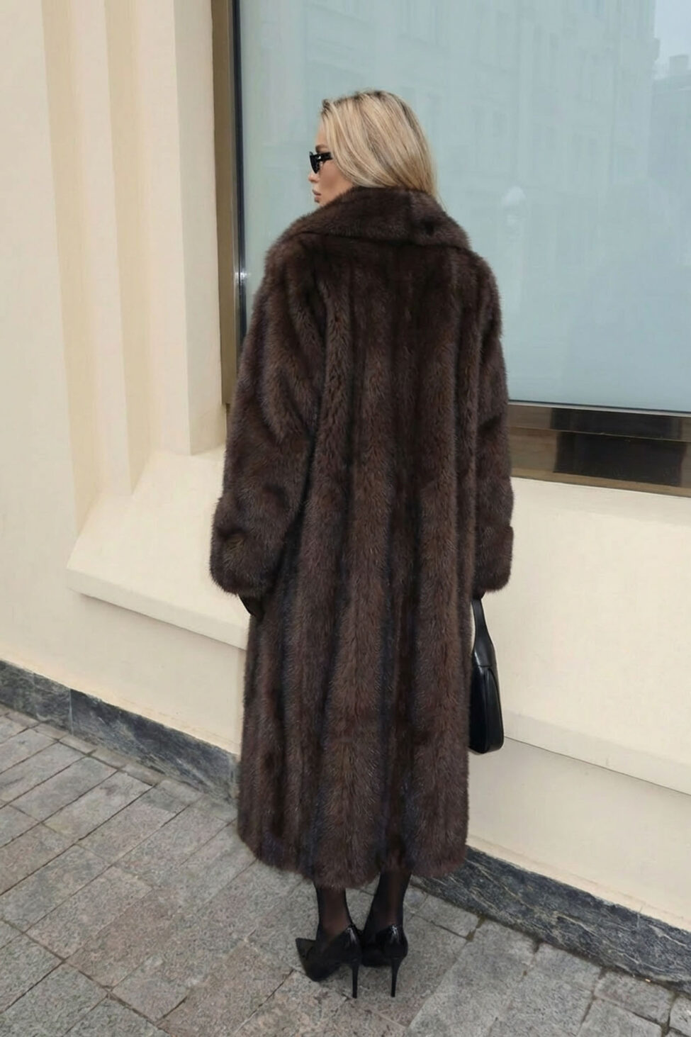 Cashmere Οικολογική γούνα μακριά καφέ - Image 2