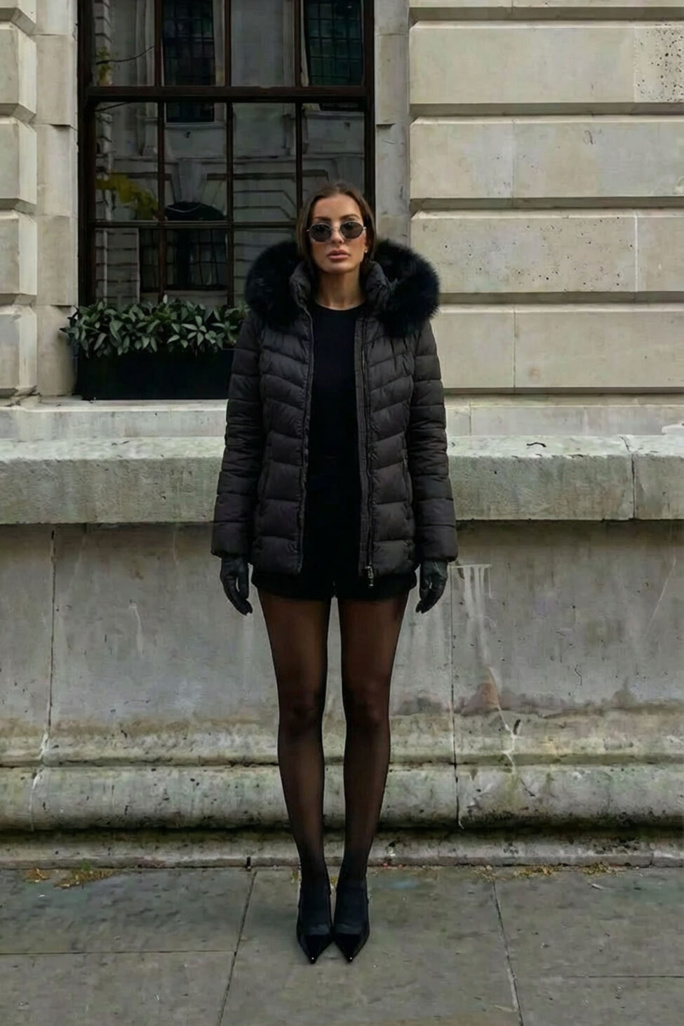 Cortez μπουφάν με κουκούλα - γούνα μαύρο - Image 2