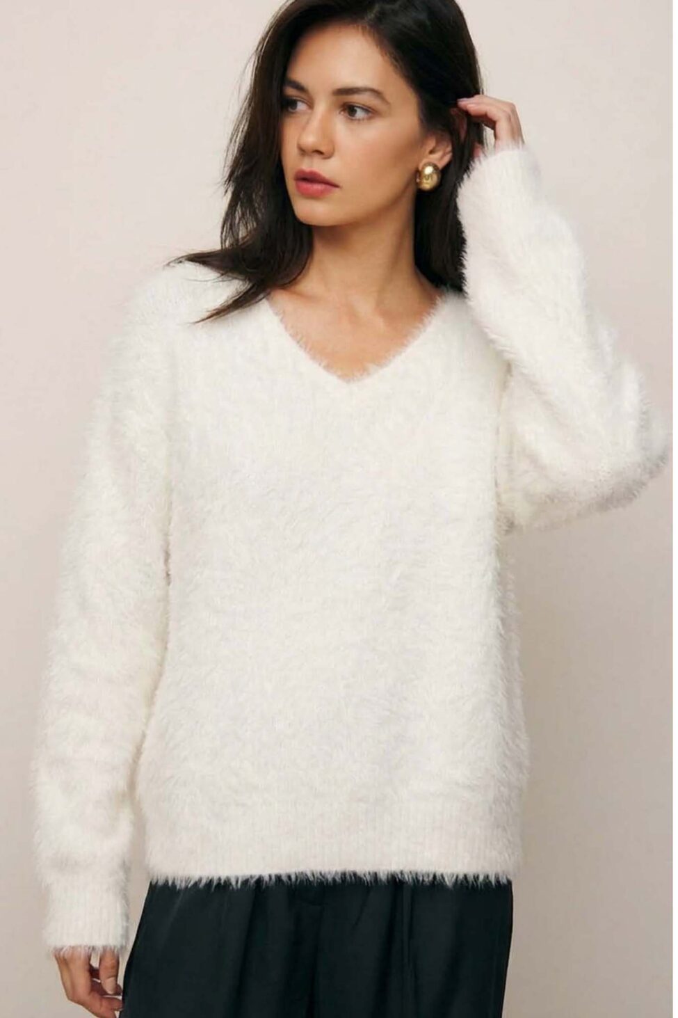 Delta μπλούζα χνουδωτή fluffy λευκό - Image 2