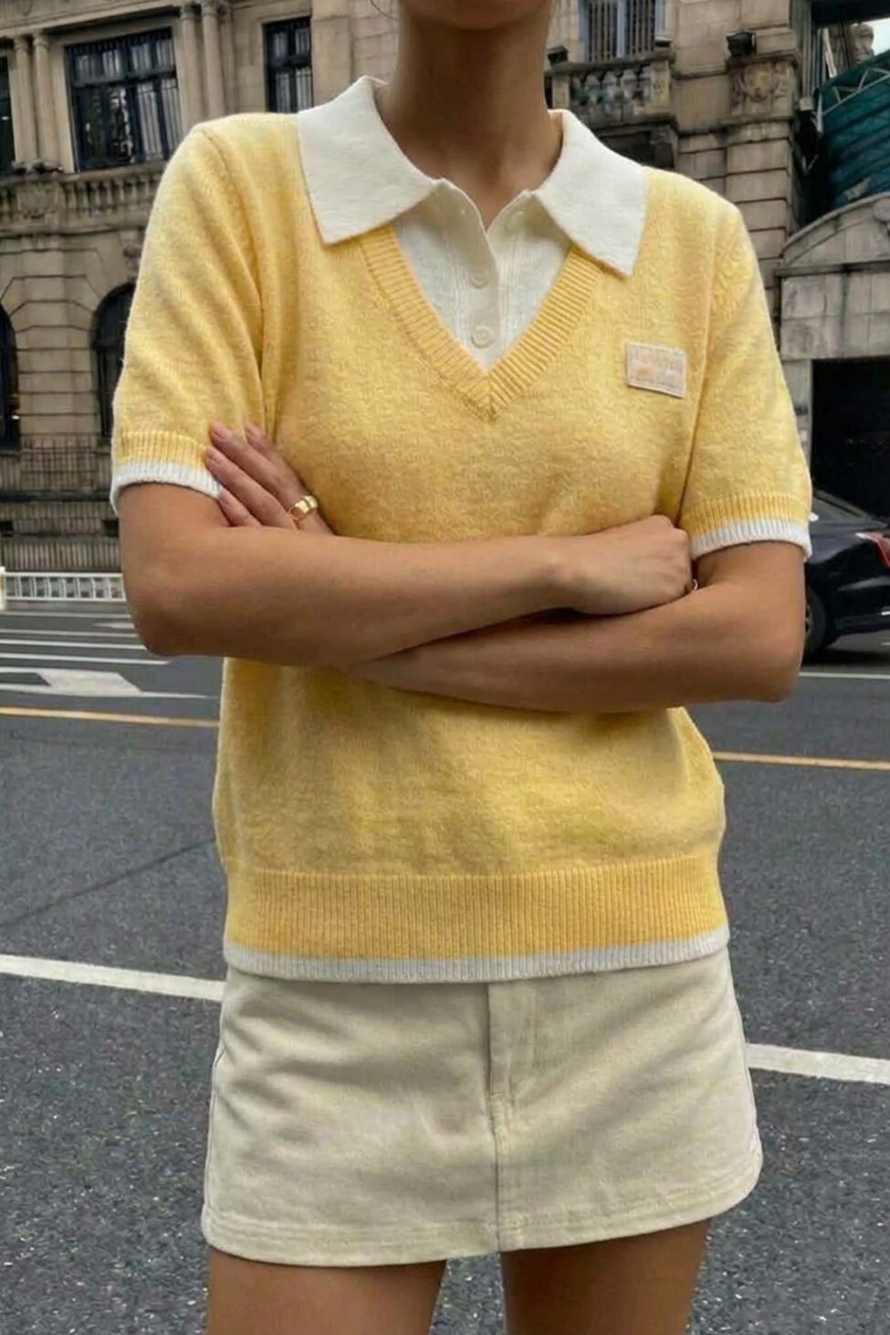 Detroit Πλεκτό Τοπ κίτρινο - Image 2