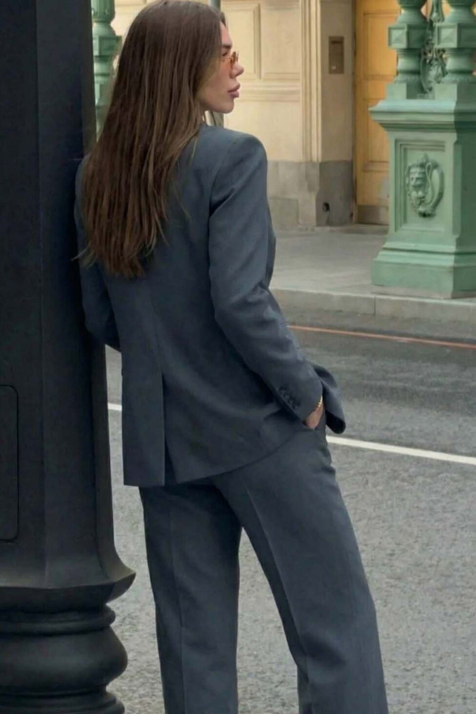 Diane σετ σακάκι με παντελόνι γκρι - Image 2