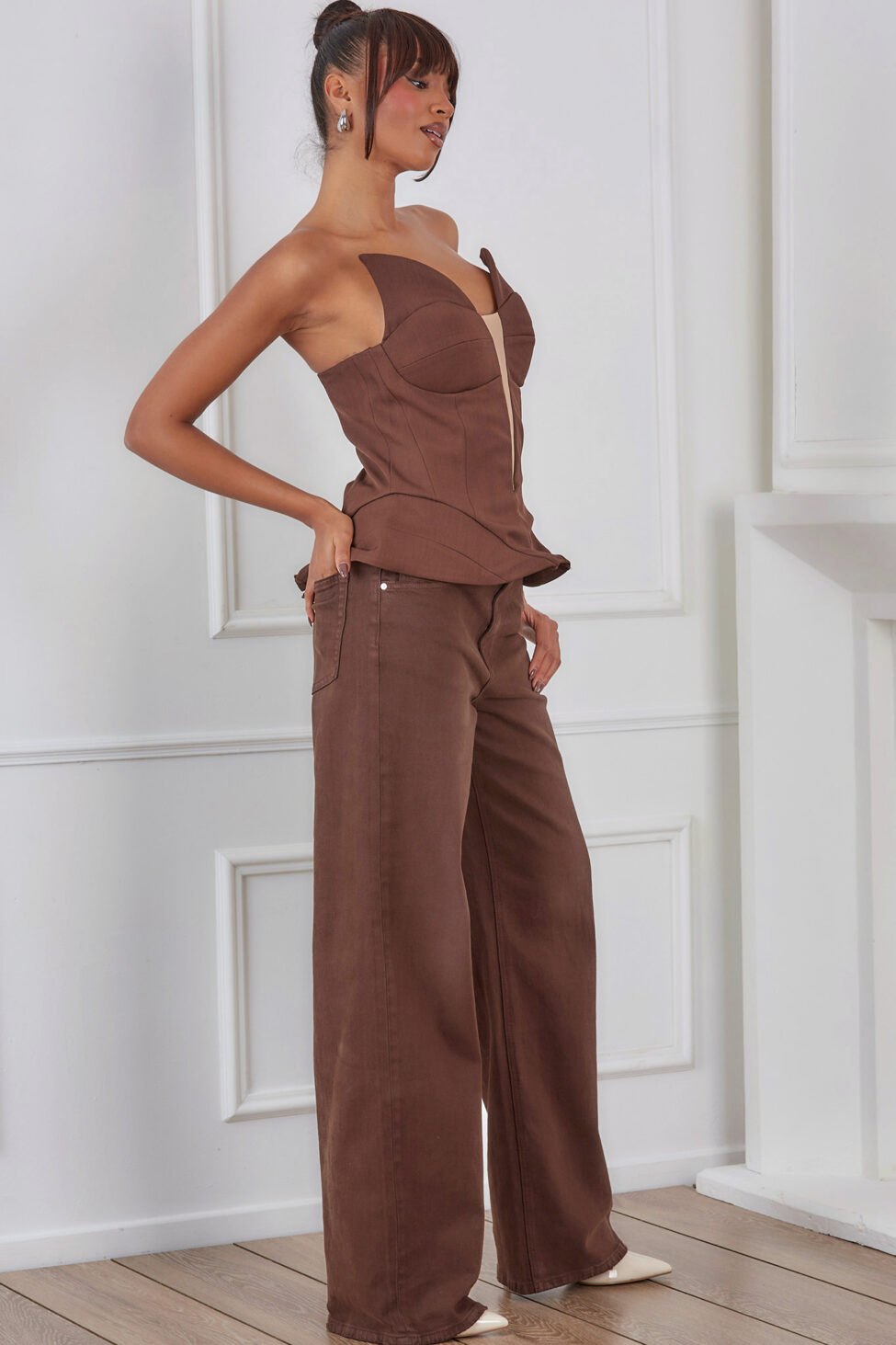 Dixie Στραπλές Τοπ καφέ - Image 3