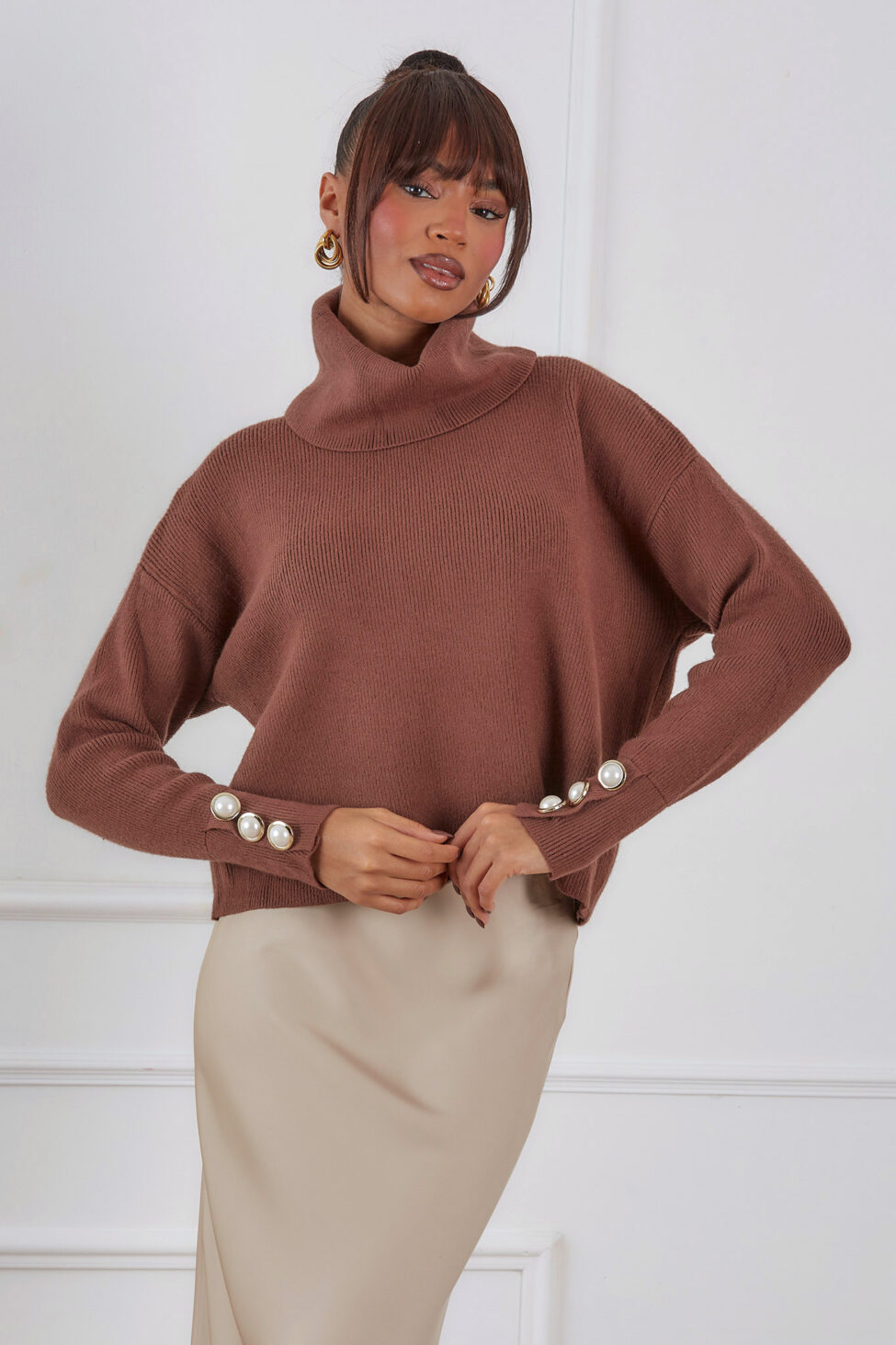 Ellyz μπλούζα ζιβάγκο καφέ - Image 2