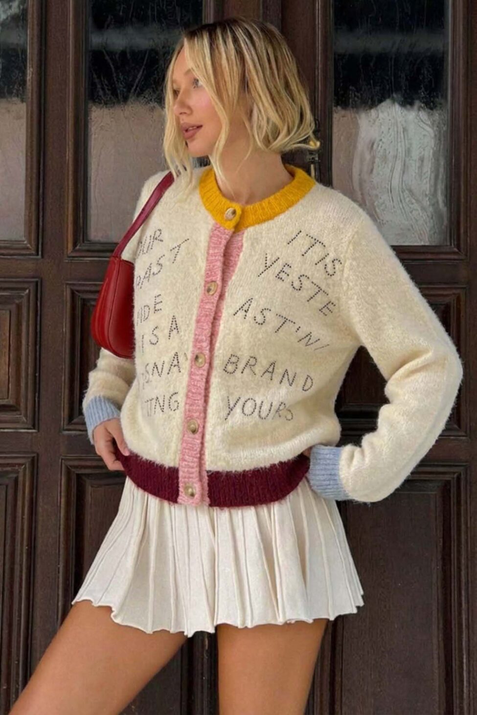 Erin Πλέκτη Ζακέτα εκρού - Image 2