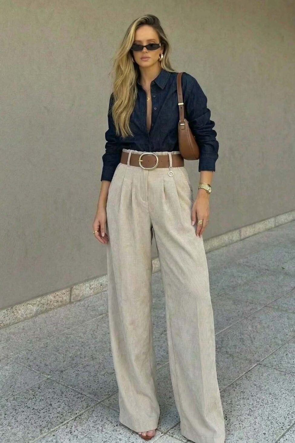 Frankel παντελόνι ψηλόμεσο μπεζ - Image 2