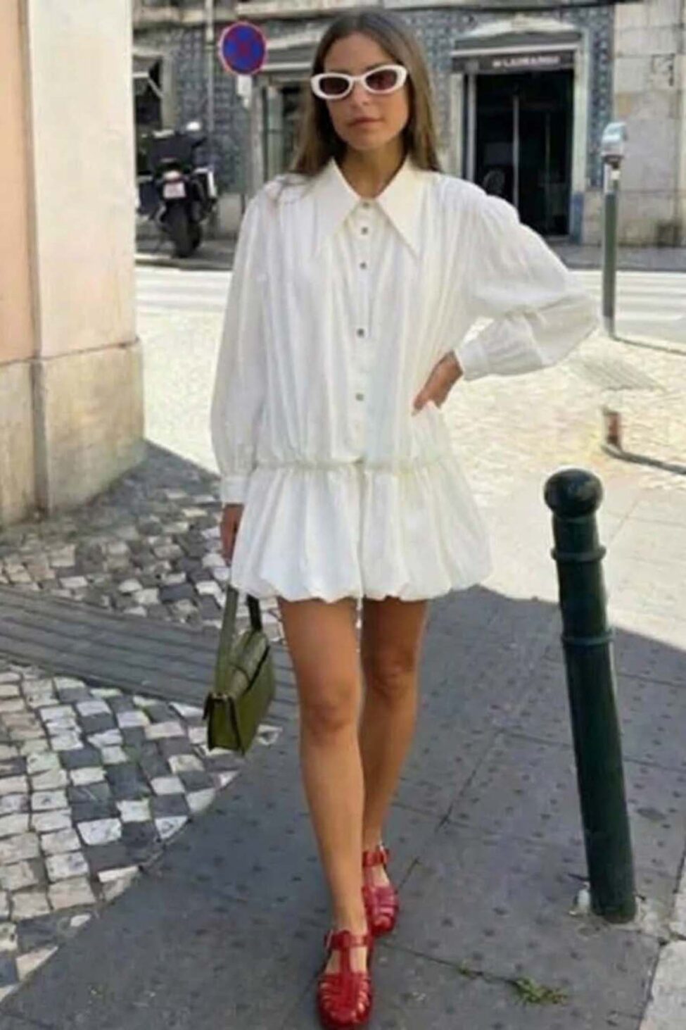 Fringe μίνι φόρεμα λευκό - Image 2