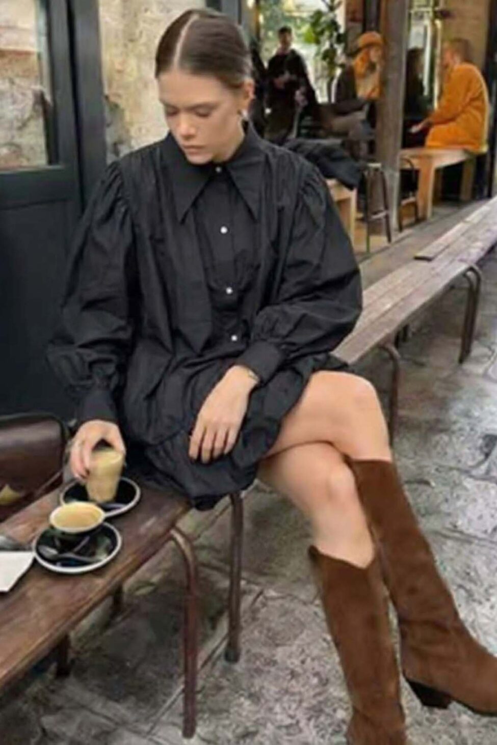 Fringe μίνι φόρεμα μαύρο - Image 2