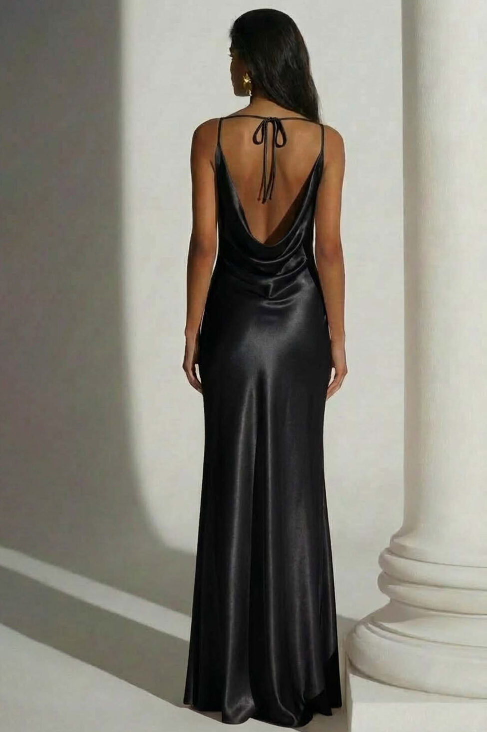 Gerry μάξι φόρεμα σατέν μαύρο - Image 2
