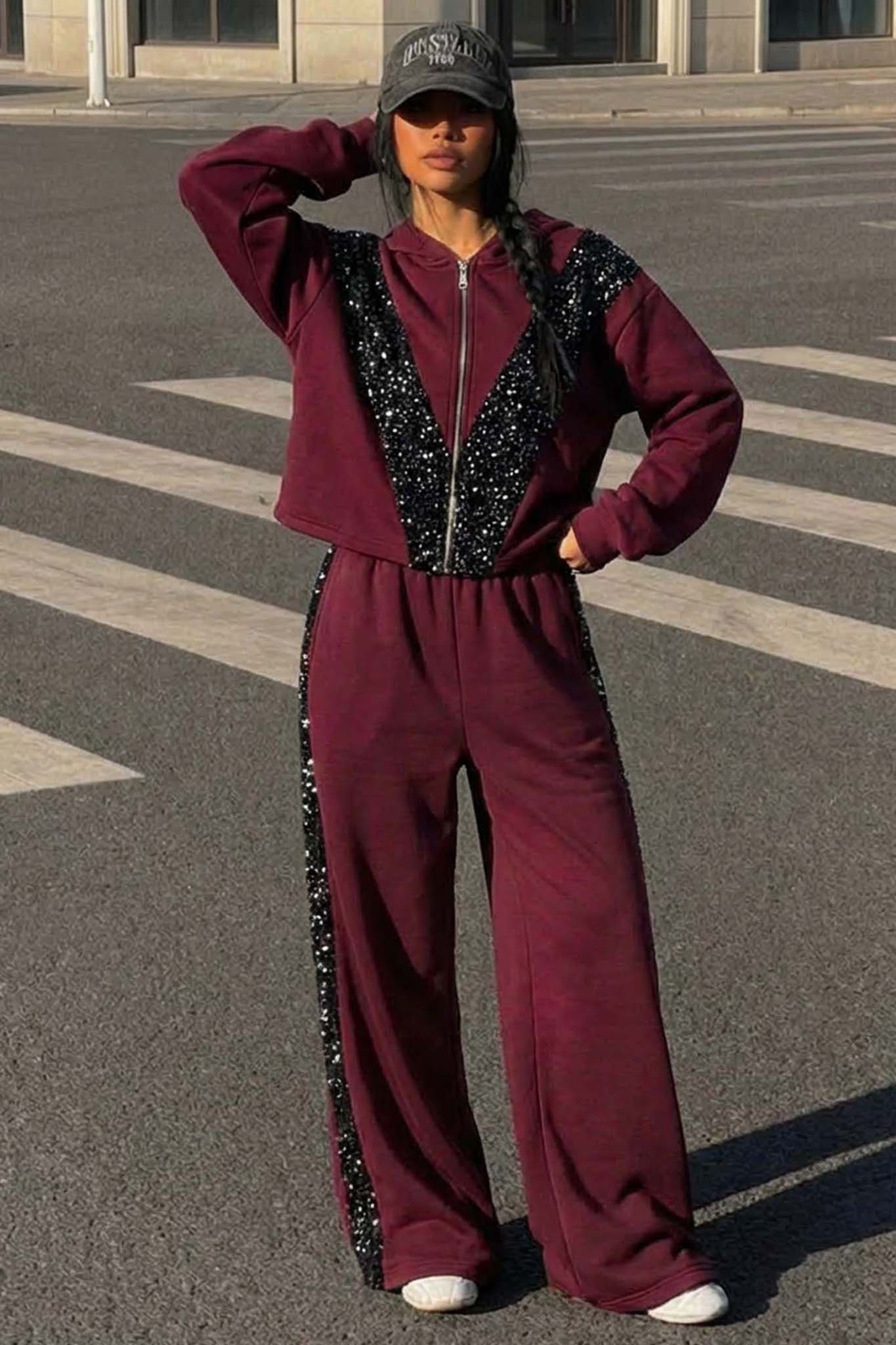 Herrera Σετ ζακέτα φόρμα μπορντό Herrera Σετ ζακέτα φόρμα μπορντό - Image 1