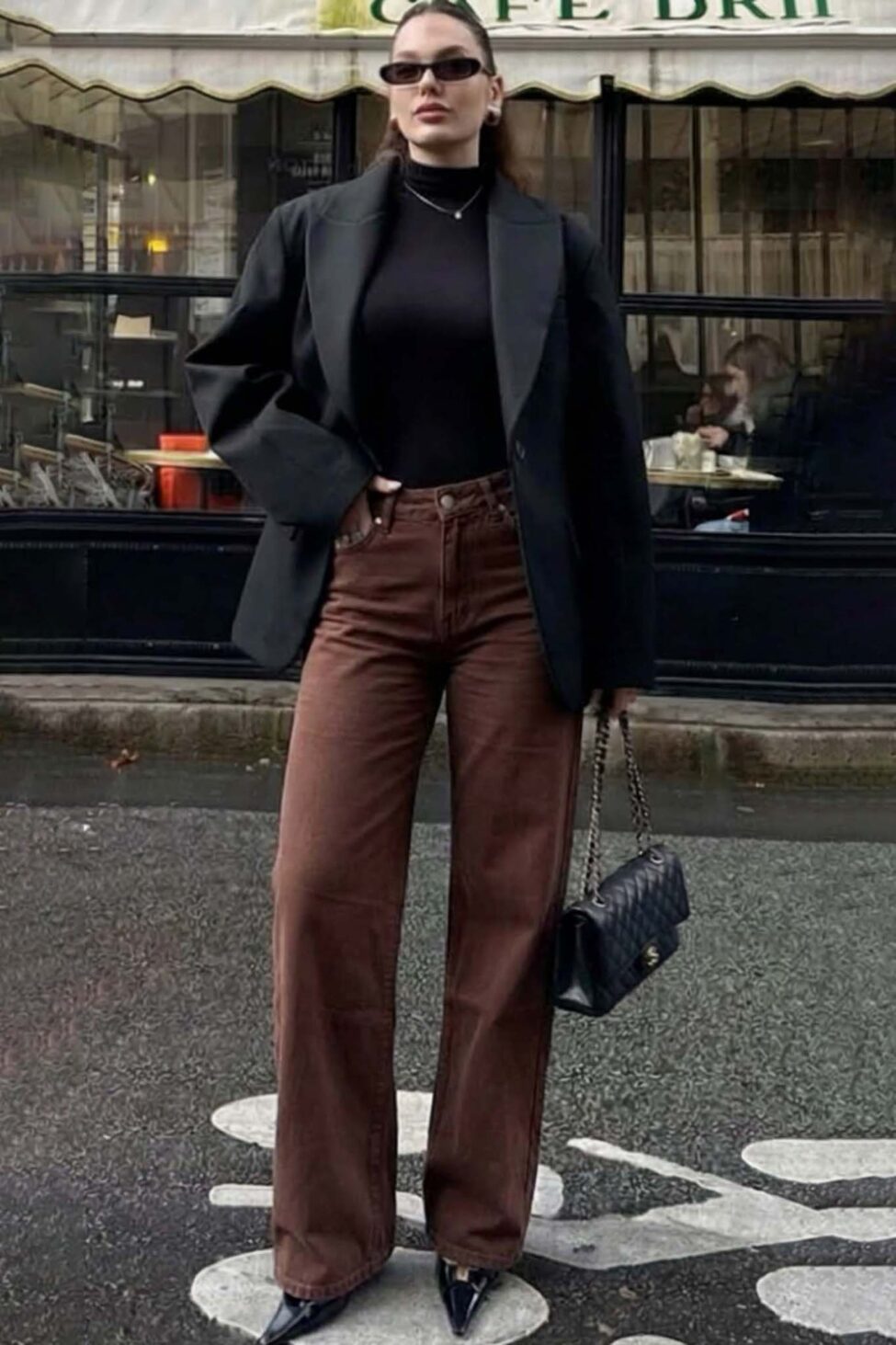 Jolene τζιν παντελόνι καφέ - Image 2