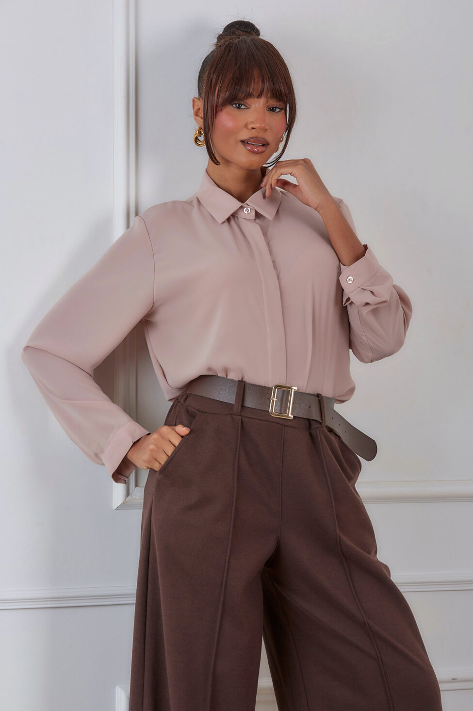 Juicy πουκάμισο ζορζέτα σομόν - Image 2