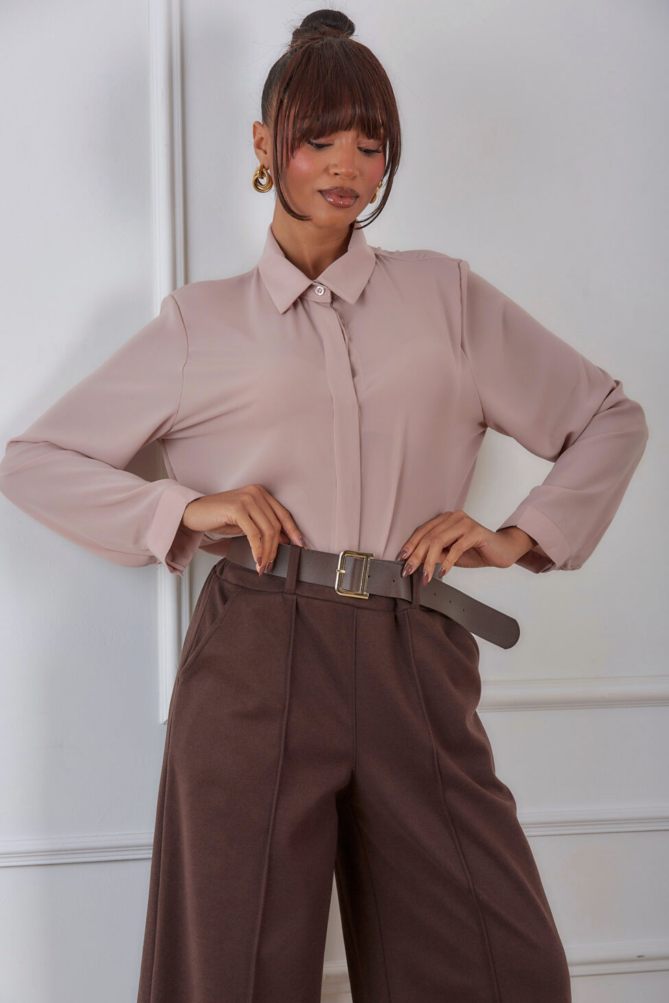 Juicy πουκάμισο ζορζέτα σομόν - Image 3