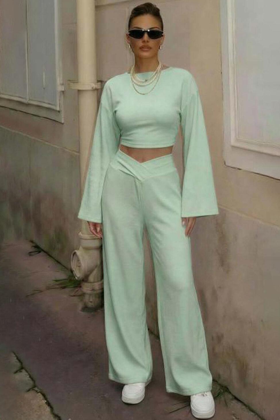 Kaida σετ φόρμα τοπ παντελόνι πράσινο - Image 2