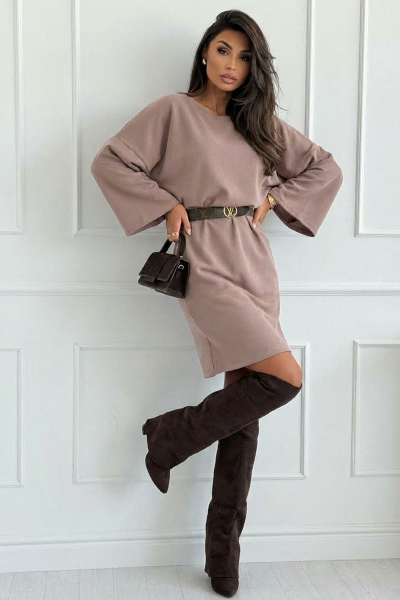 Kanna Φόρεμα Μίνι Με Ζώνη μπεζ Kanna Φόρεμα Μίνι Με Ζώνη μπεζ - Image 1