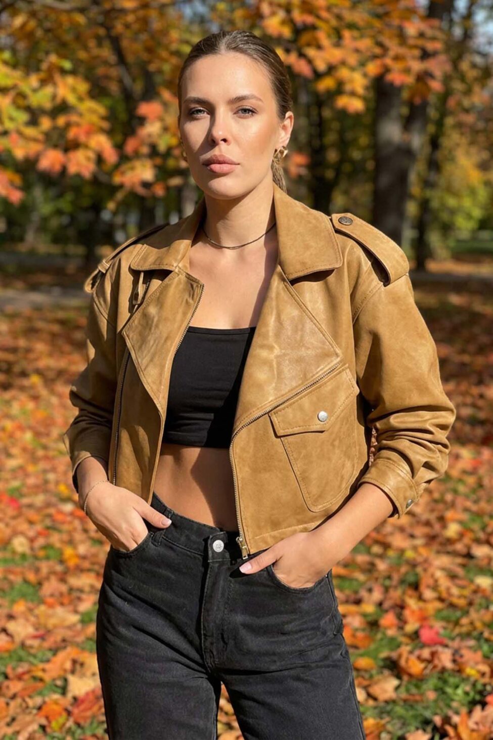 Killa τζάκετ από οικολογικό δέρμα μπεζ - Image 2