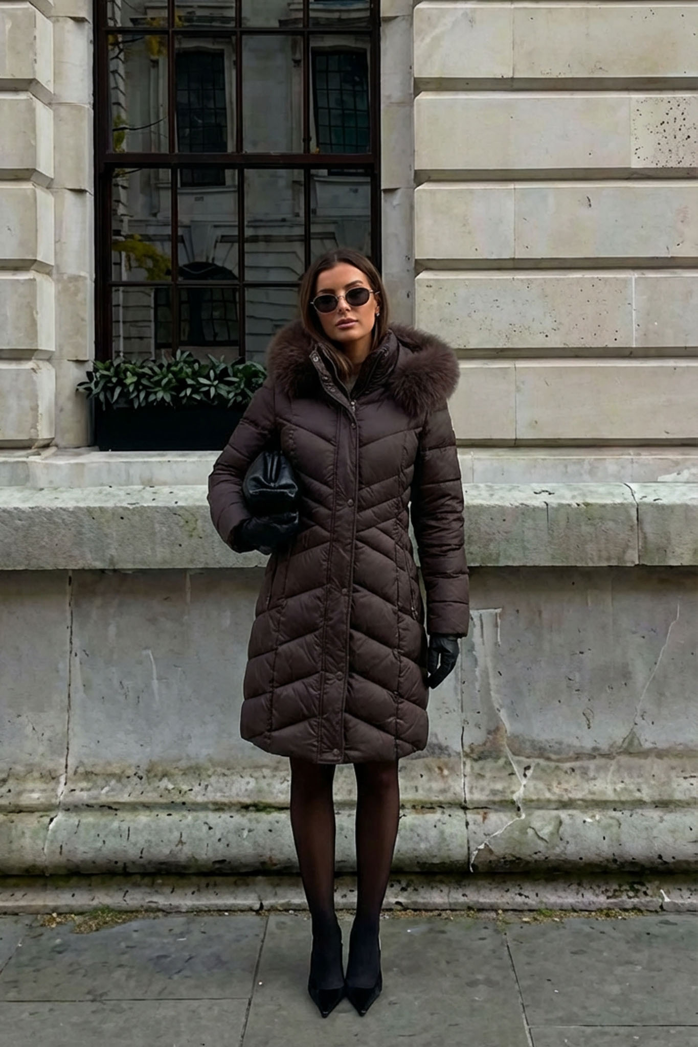 Kiyo μπουφάν με κουκούλα καφέ Kiyo μπουφάν με κουκούλα καφέ - Image 1