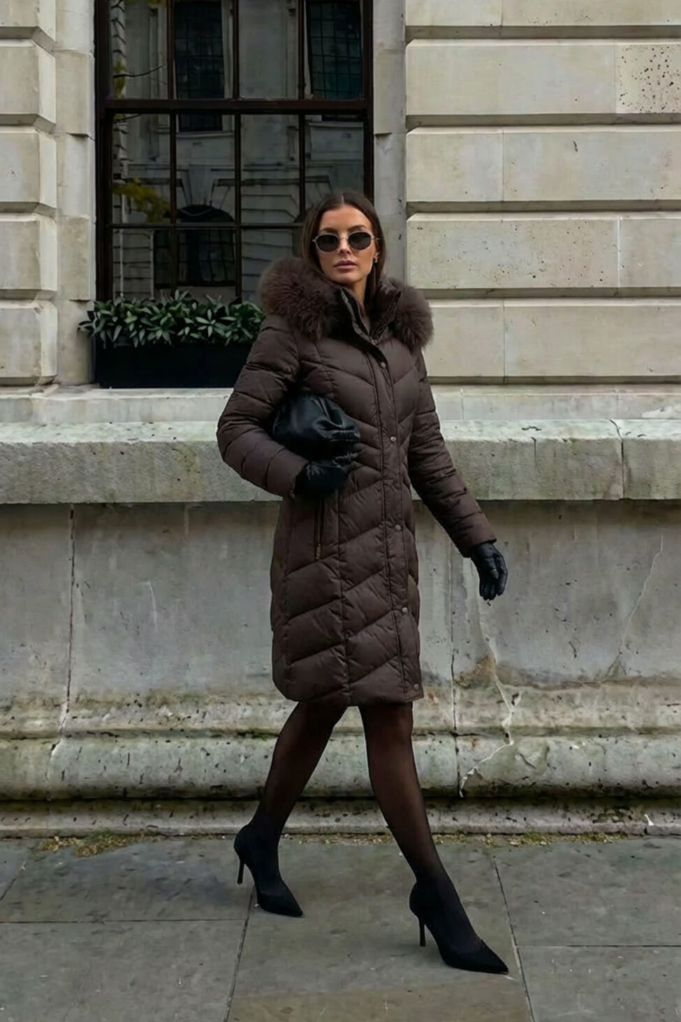 Kiyo μπουφάν με κουκούλα καφέ - Image 2