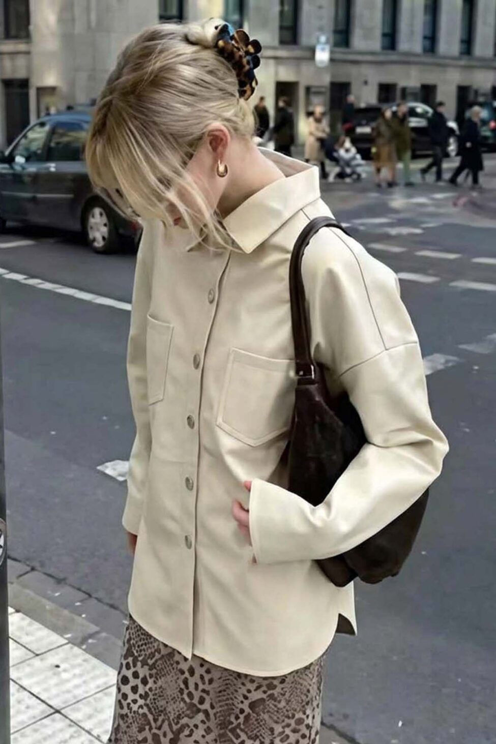 Kojima τζάκετ από οικολογικό δέρμα εκρού - Image 2