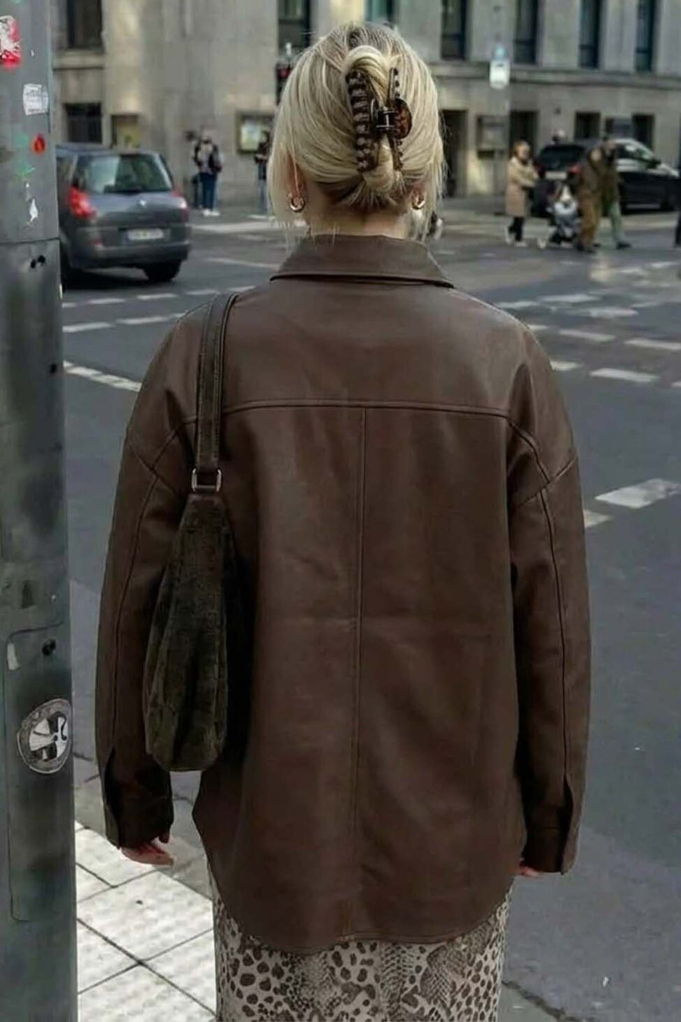 Kojima τζάκετ από οικολογικό δέρμα καφέ - Image 3