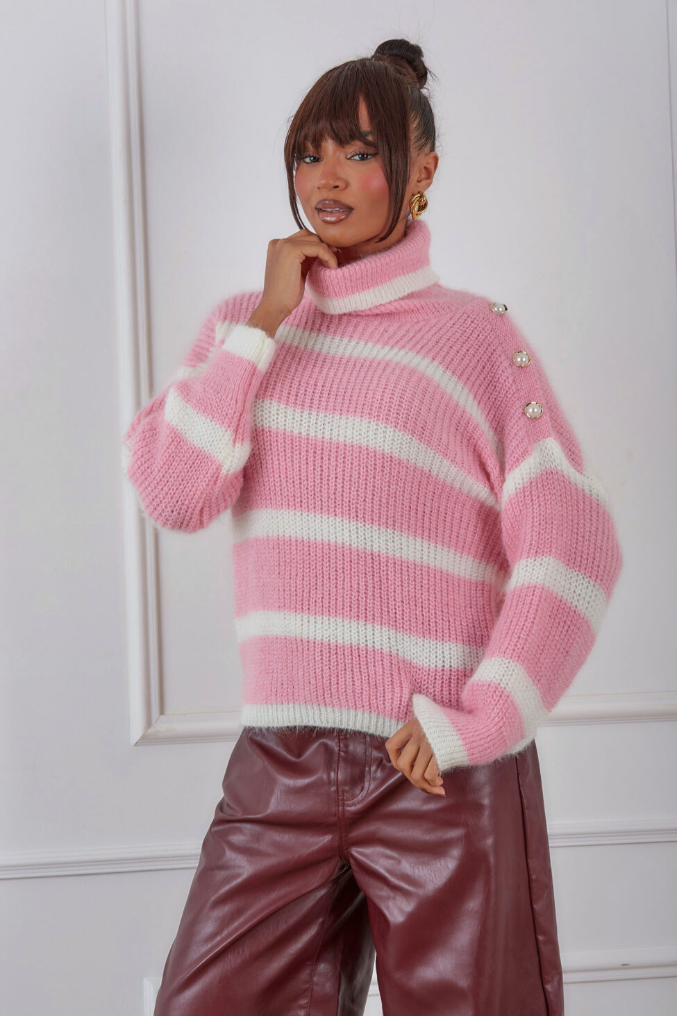 Lori πουλόβερ με ρίγες ροζ - Image 2