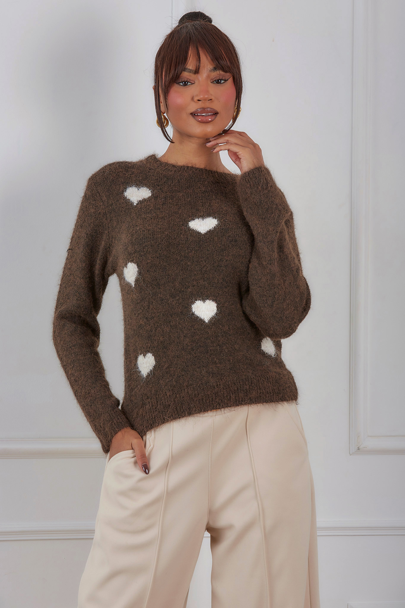 Maraya πουλόβερ καφέ Maraya πουλόβερ καφέ - Image 1