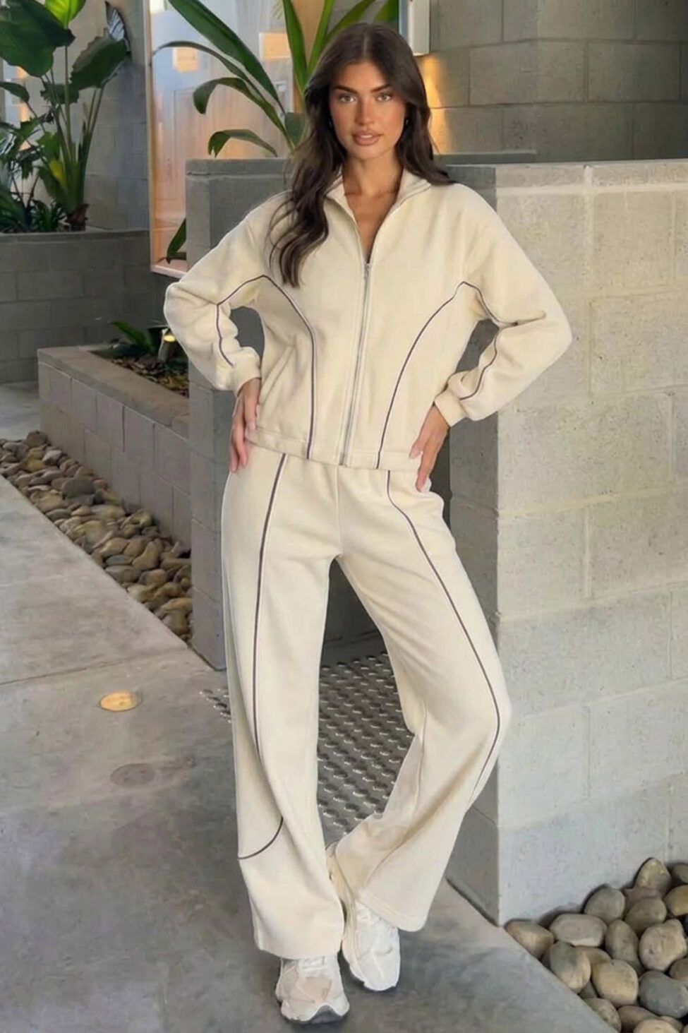 Maybell σετ ζακέτα παντελόνι εκρού - Image 2