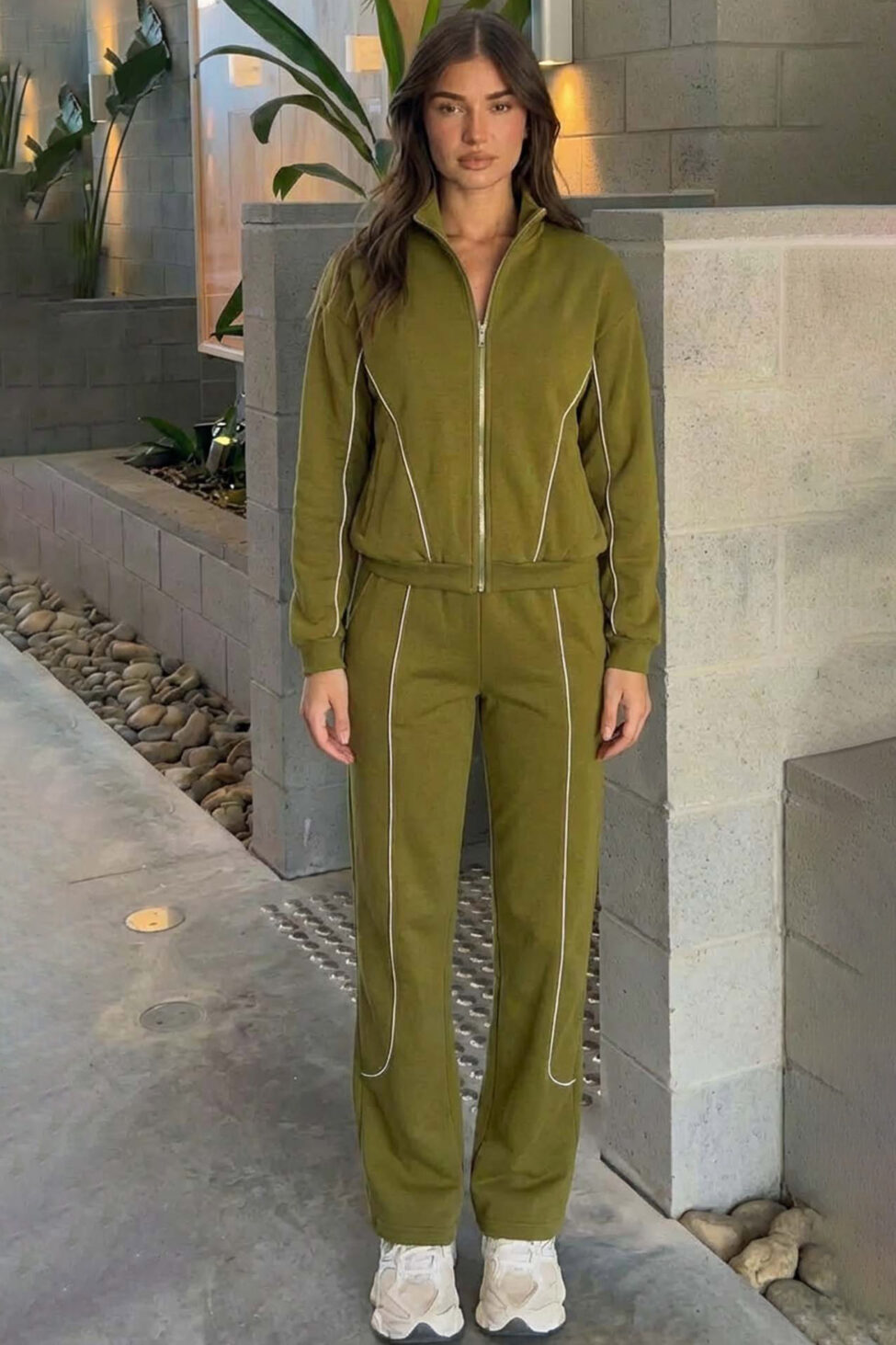 Maybell σετ ζακέτα παντελόνι λαχανί - Image 2