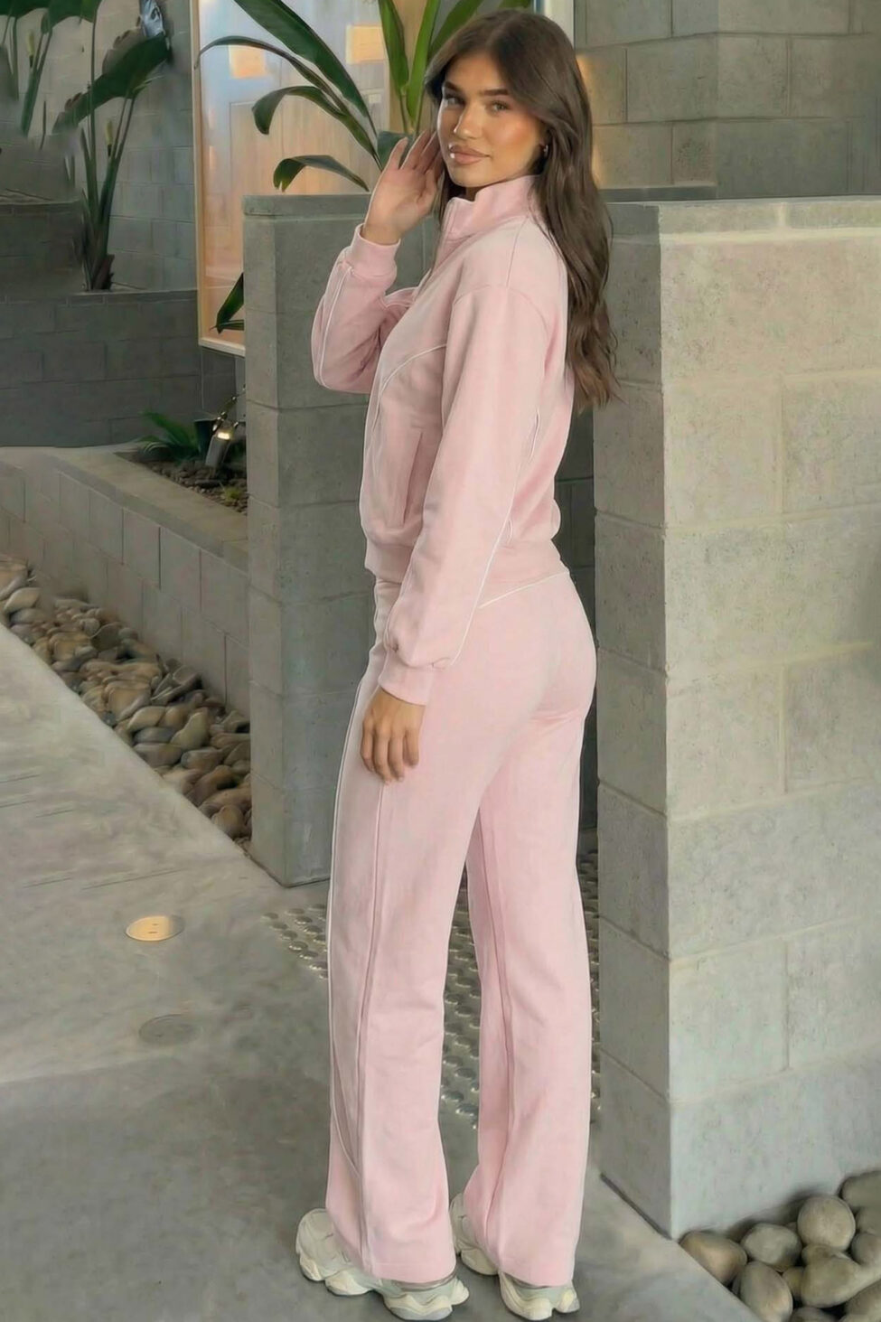 Maybell σετ ζακέτα παντελόνι ροζ - Image 2