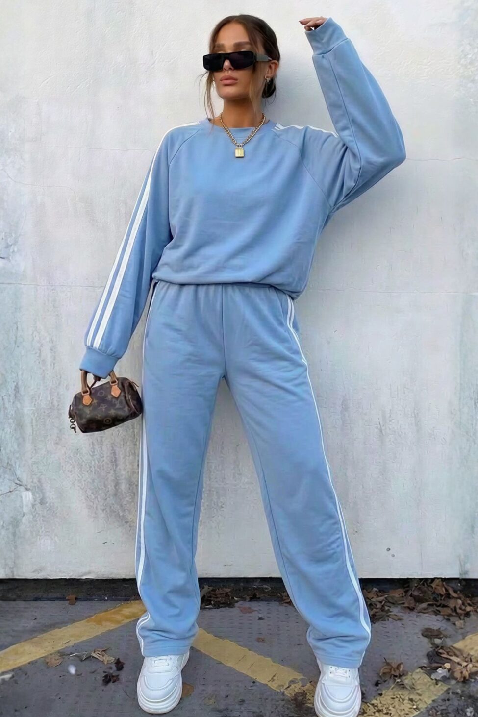 Musk σετ φούτερ φόρμα μπλε - Image 2