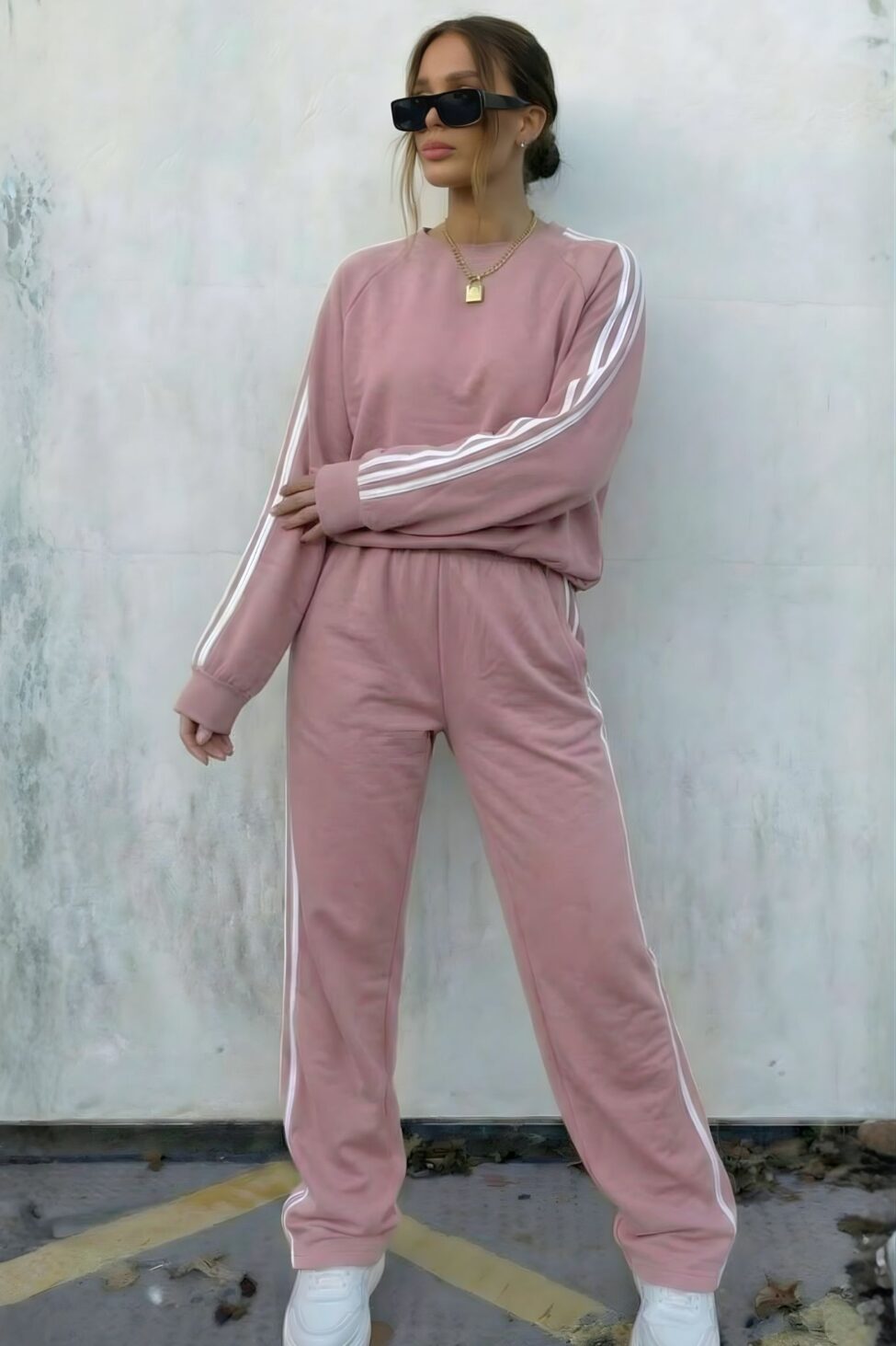 Musk σετ φούτερ φόρμα ροζ - Image 2