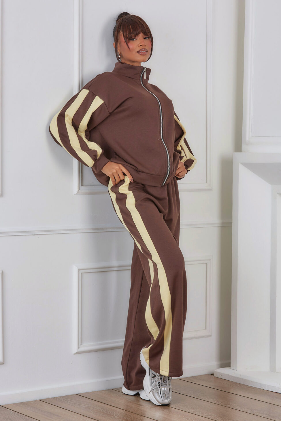 Omar Σετ Ζακέτα Παντελόνι καφέ - Image 2