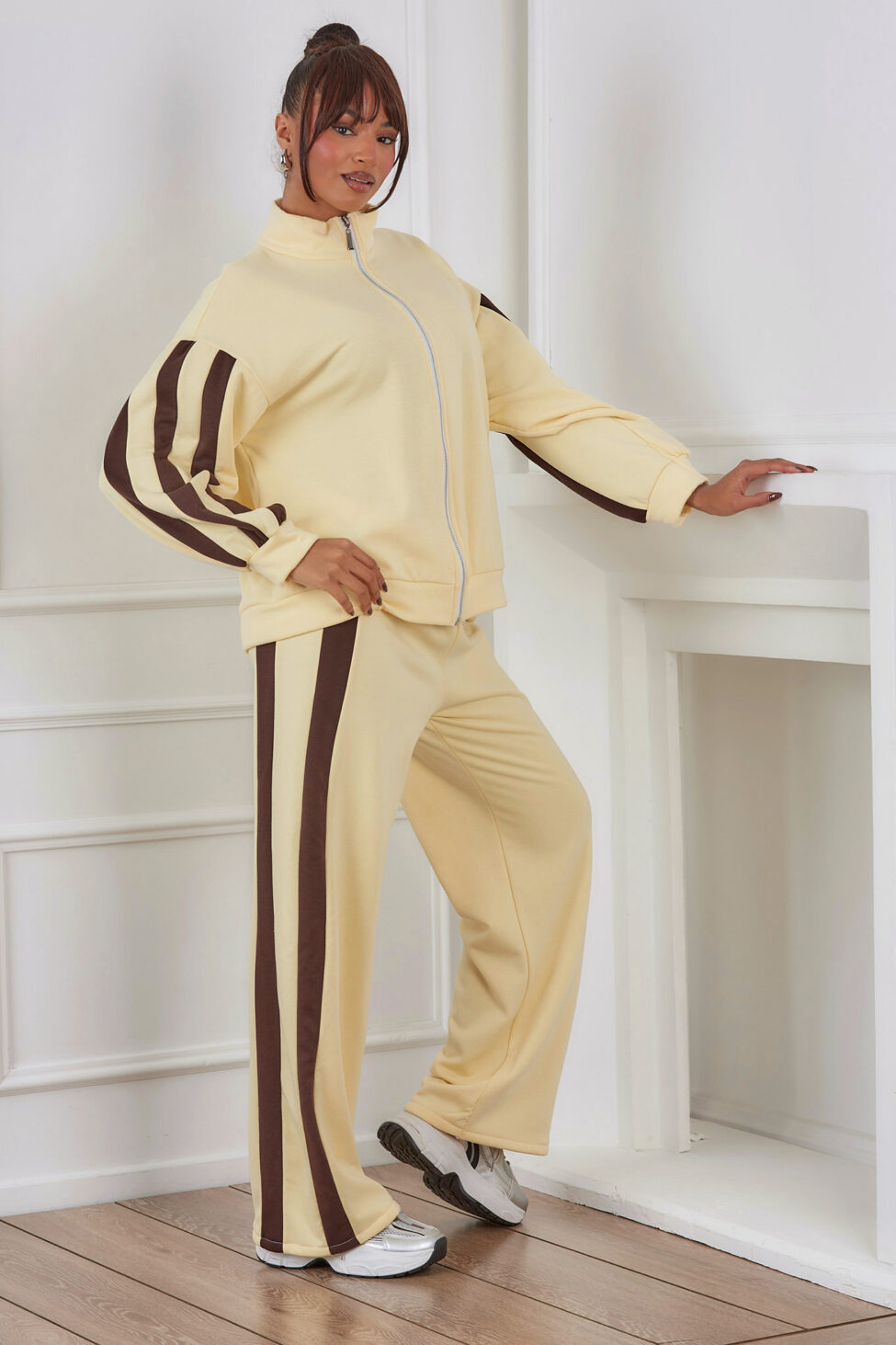 Omar Σετ Ζακέτα Παντελόνι κίτρινο - Image 4