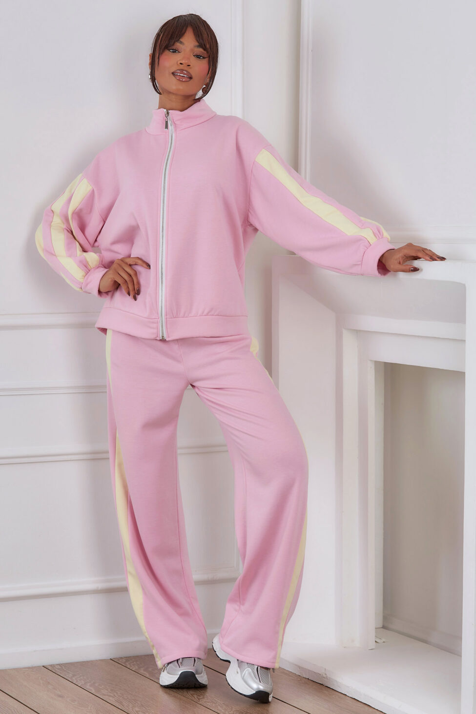 Omar Σετ Ζακέτα Παντελόνι ροζ - Image 3