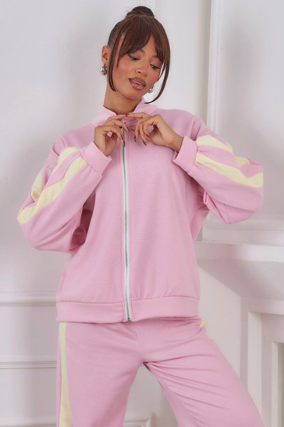 Omar Σετ Ζακέτα Παντελόνι ροζ - Image 4