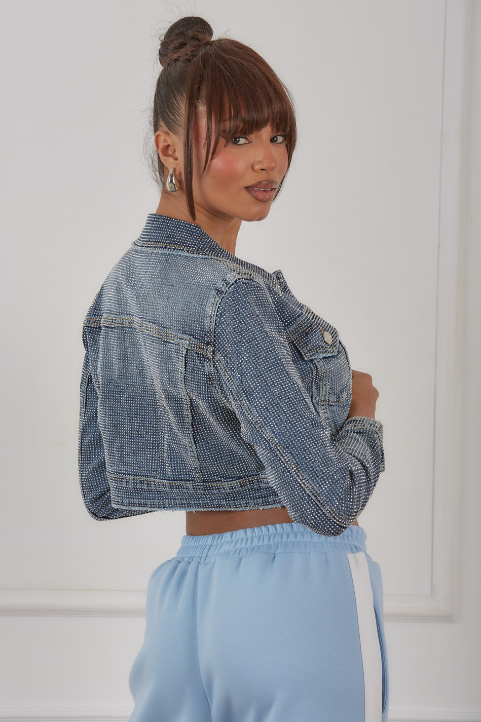 Onkar Τζιν Τζακετ με στρας μπλε - Image 3