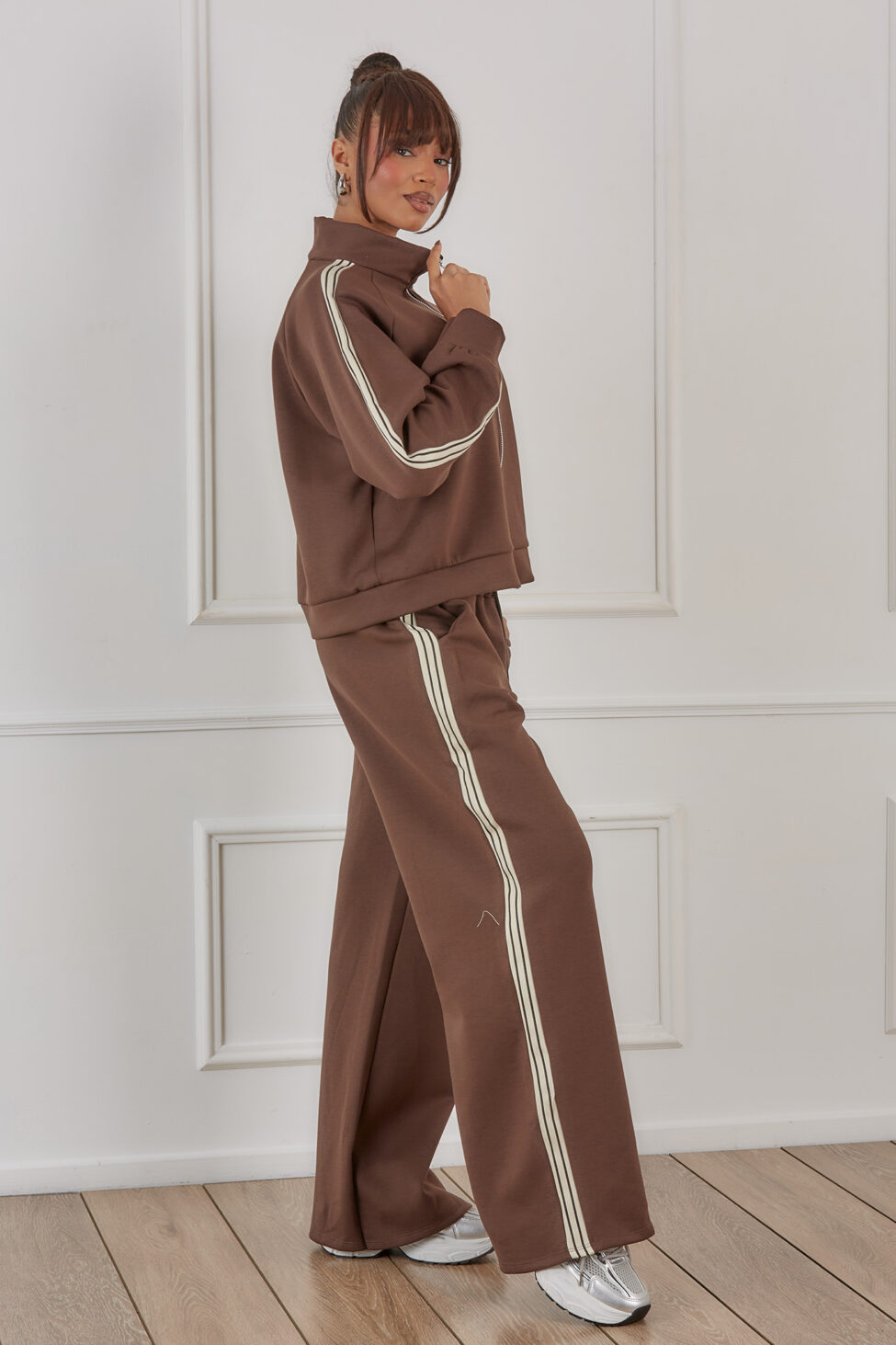 Picco σετ φούτερ παντελόνι καφέ - Image 2