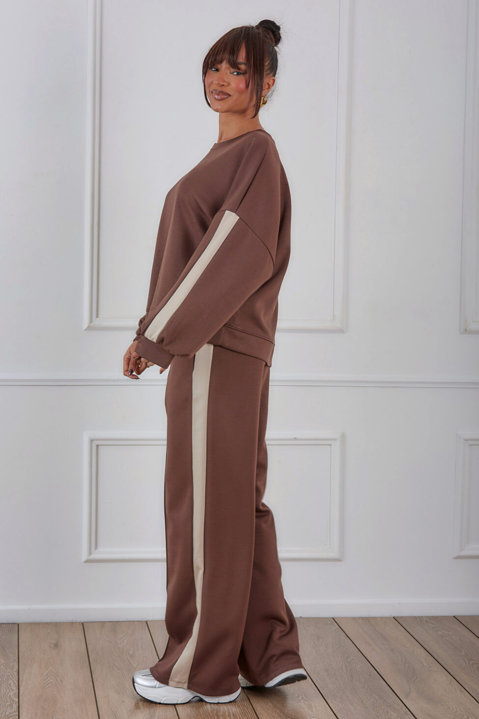 Picco σετ φούτερ παντελόνι καφέ - Image 4