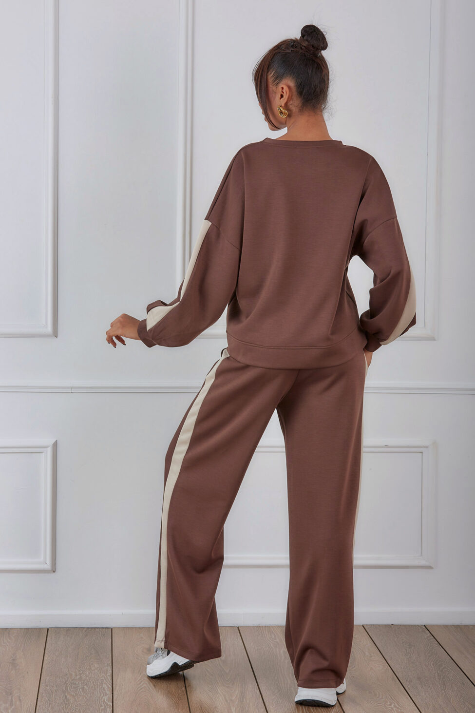 Picco σετ φούτερ παντελόνι καφέ - Image 5