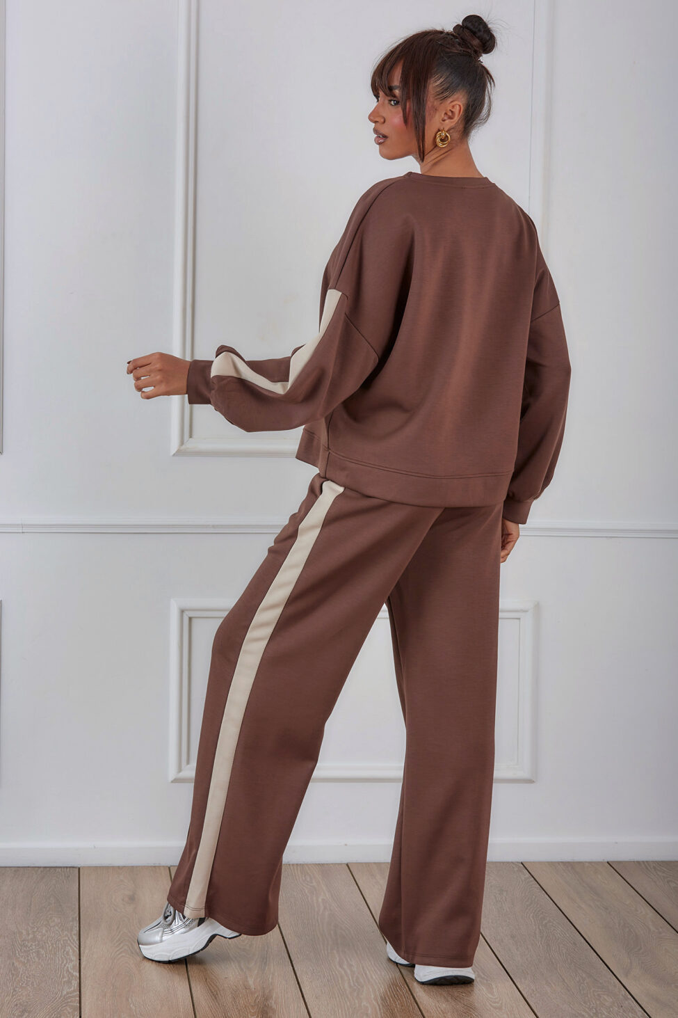 Picco σετ φούτερ παντελόνι καφέ - Image 6
