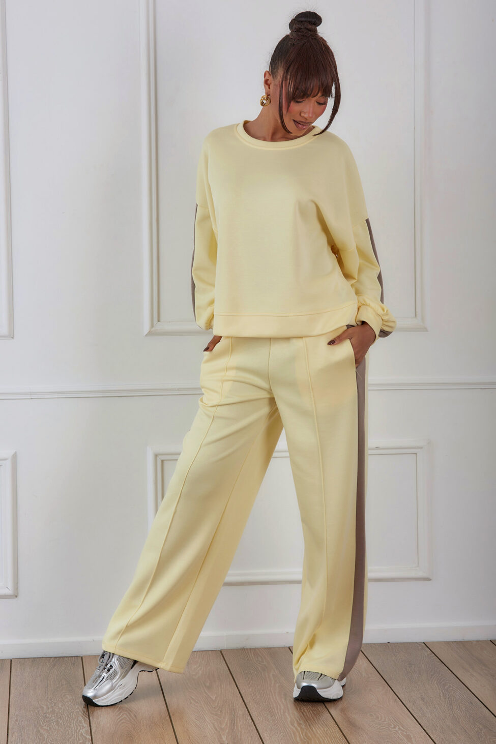 Picco σετ φούτερ παντελόνι κίτρινο - Image 2