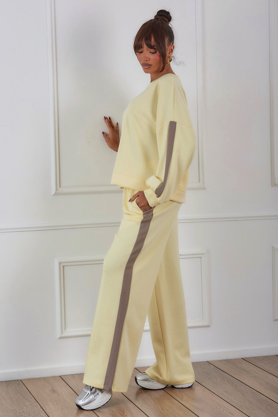 Picco σετ φούτερ παντελόνι κίτρινο - Image 3