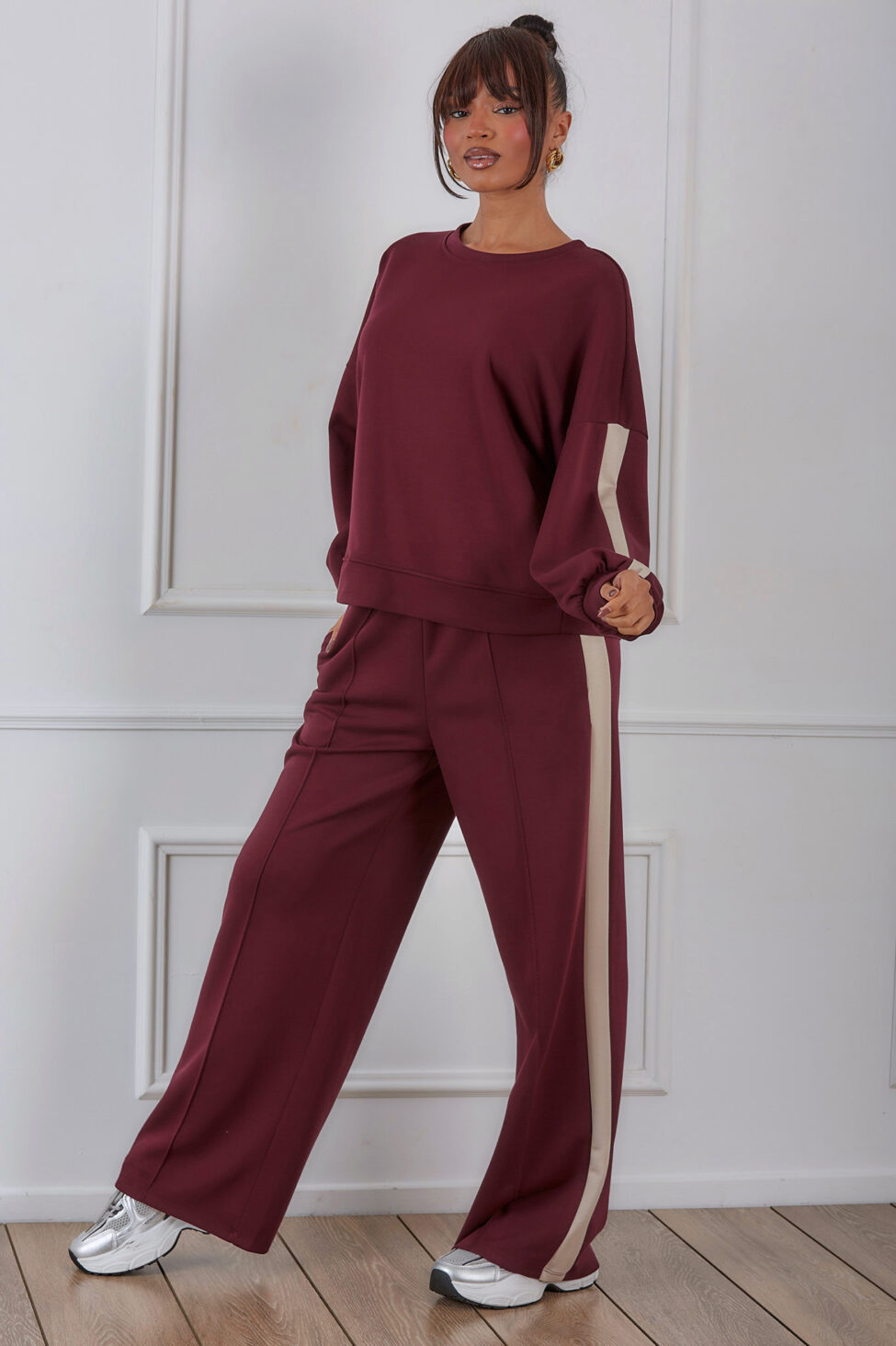 Picco σετ φούτερ παντελόνι μπορντό - Image 2
