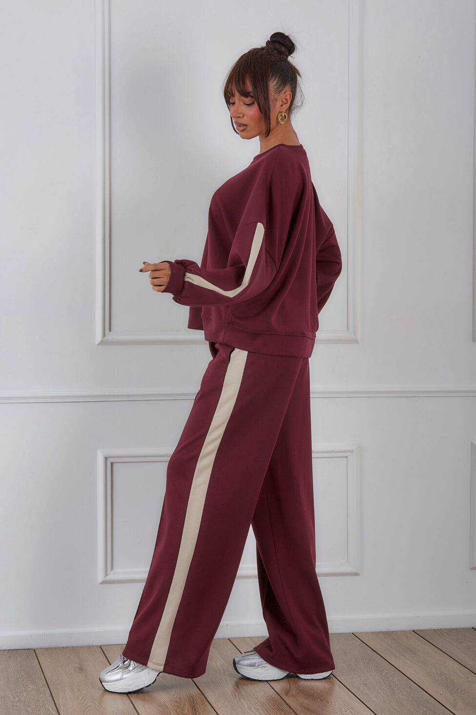 Picco σετ φούτερ παντελόνι μπορντό - Image 3