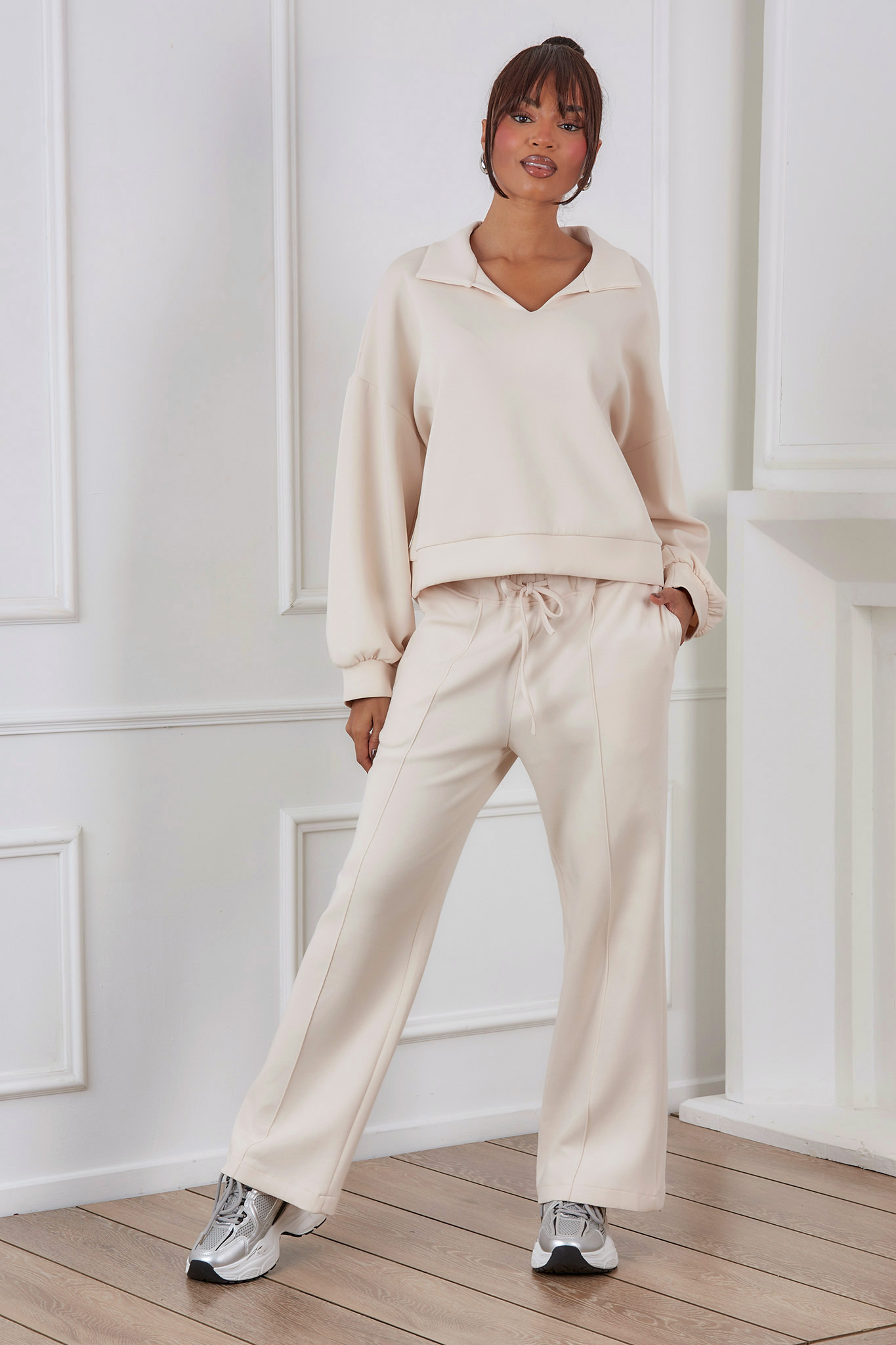 Ricky σετ μπλούζα παντελόνι εκρού Ricky σετ μπλούζα παντελόνι εκρού - Image 1