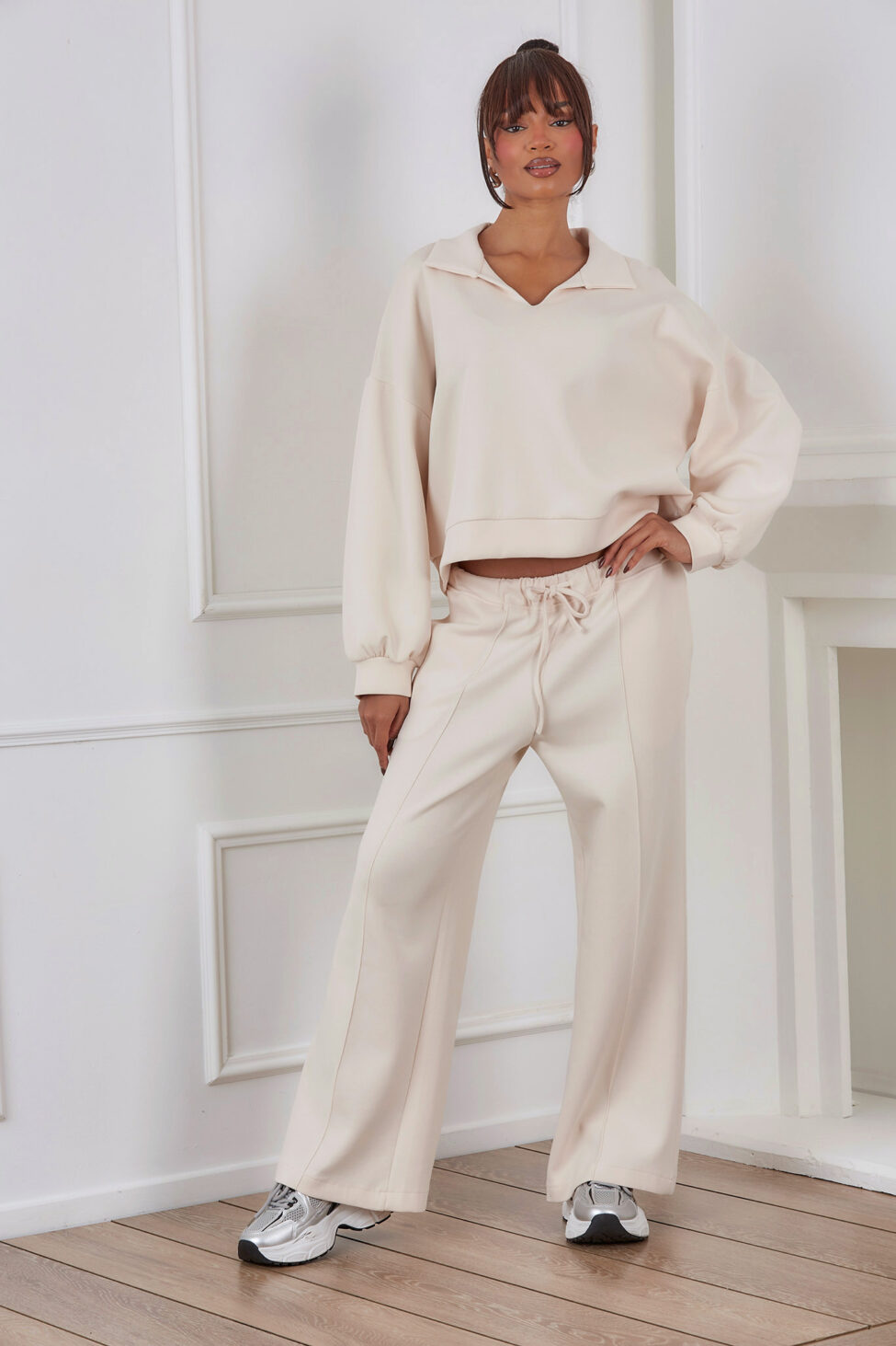 Ricky σετ μπλούζα παντελόνι εκρού - Image 3