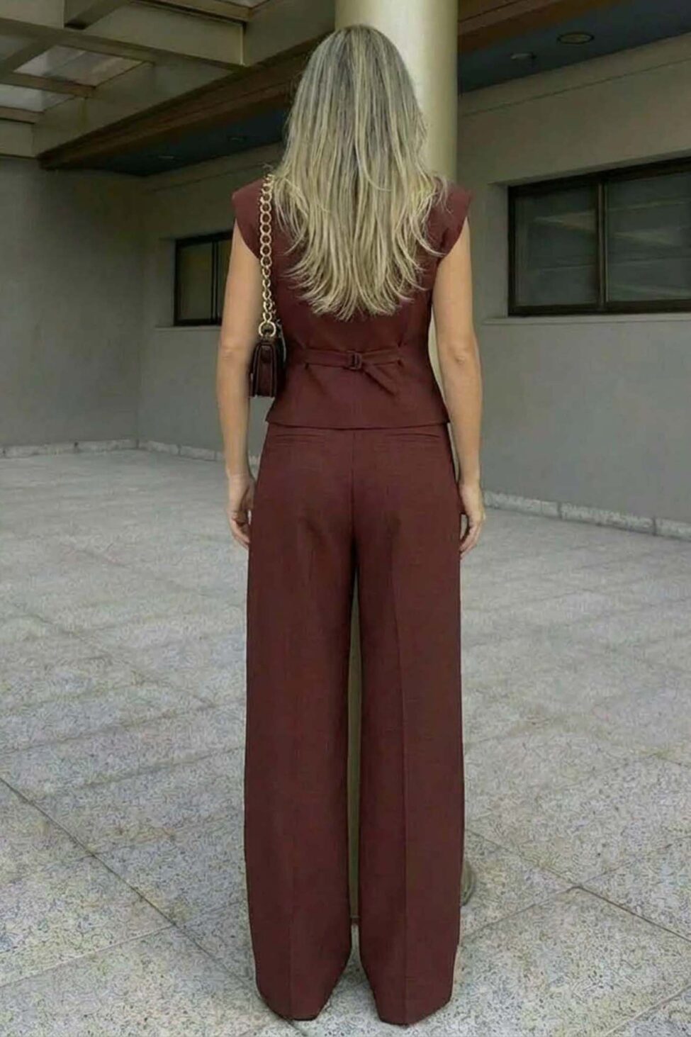 Rylan Σετ Γιλέκο Παντελόνι μπορντό - Image 2