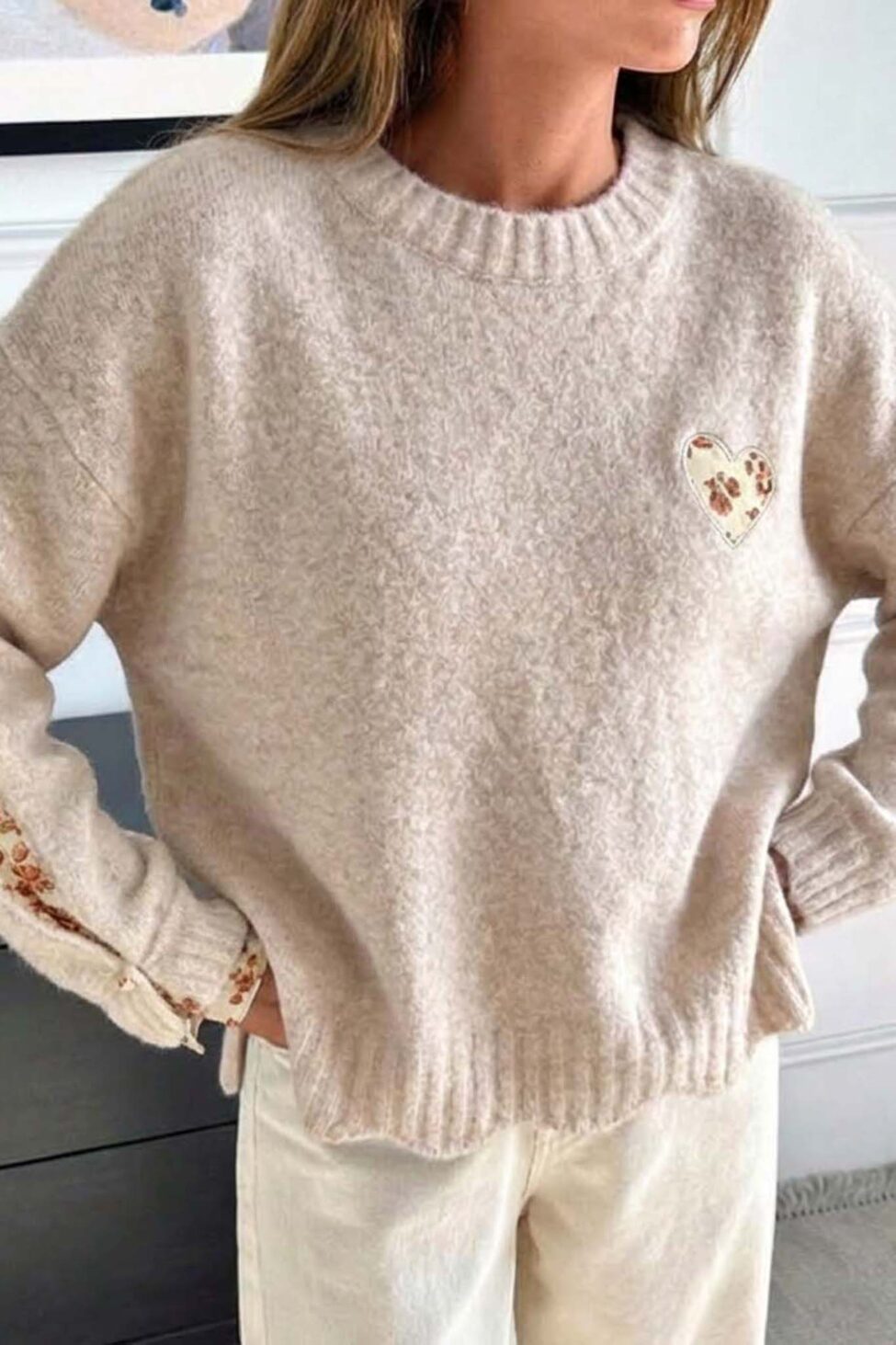 Salavine πλεκτή Μπλούζα μπεζ - Image 2