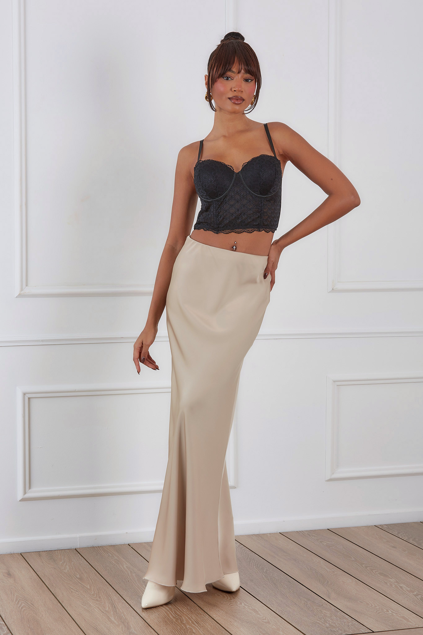 Satine μάξι φούστα μπεζ Satine μάξι φούστα μπεζ - Image 1