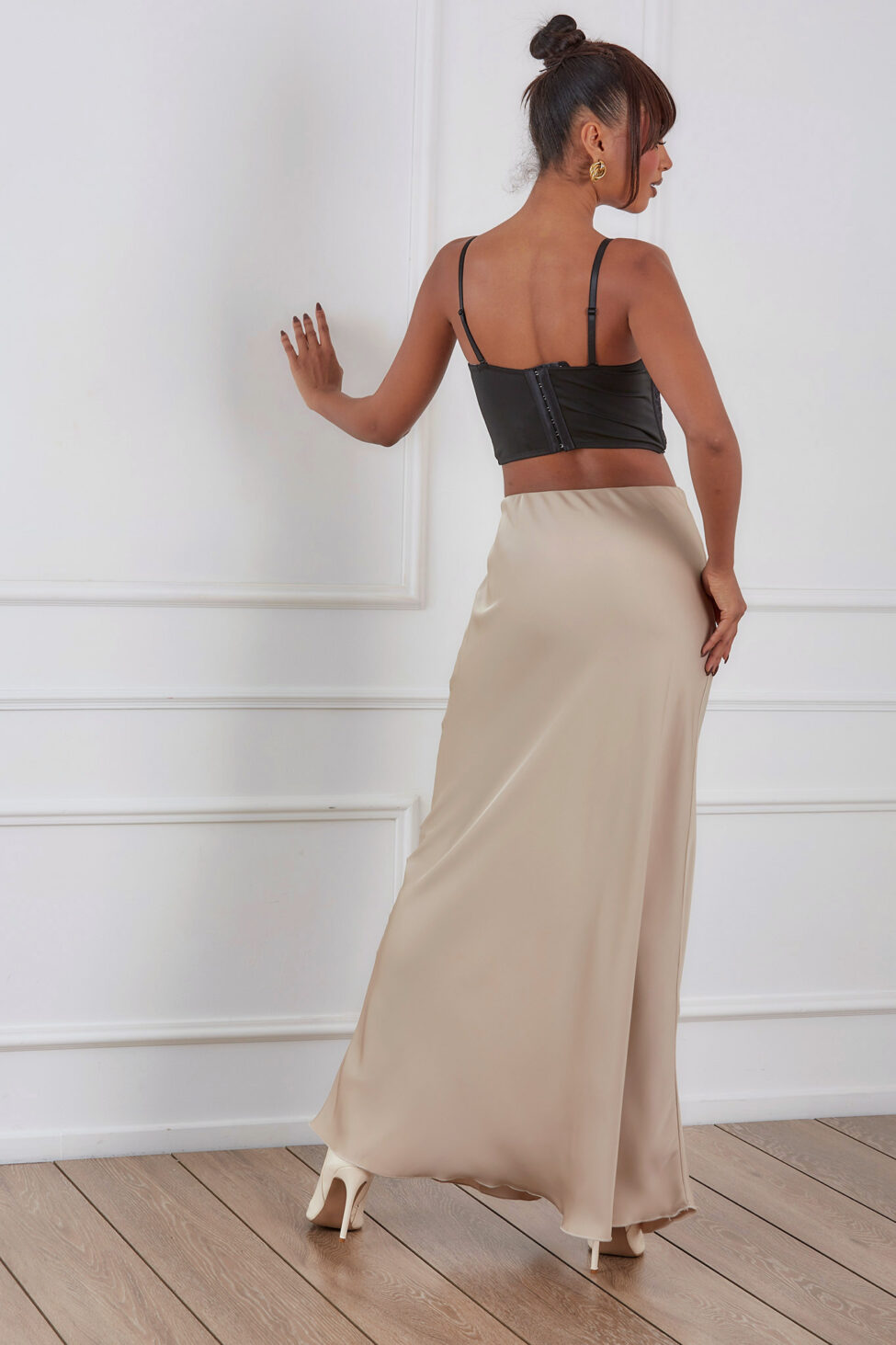 Satine μάξι φούστα μπεζ - Image 3