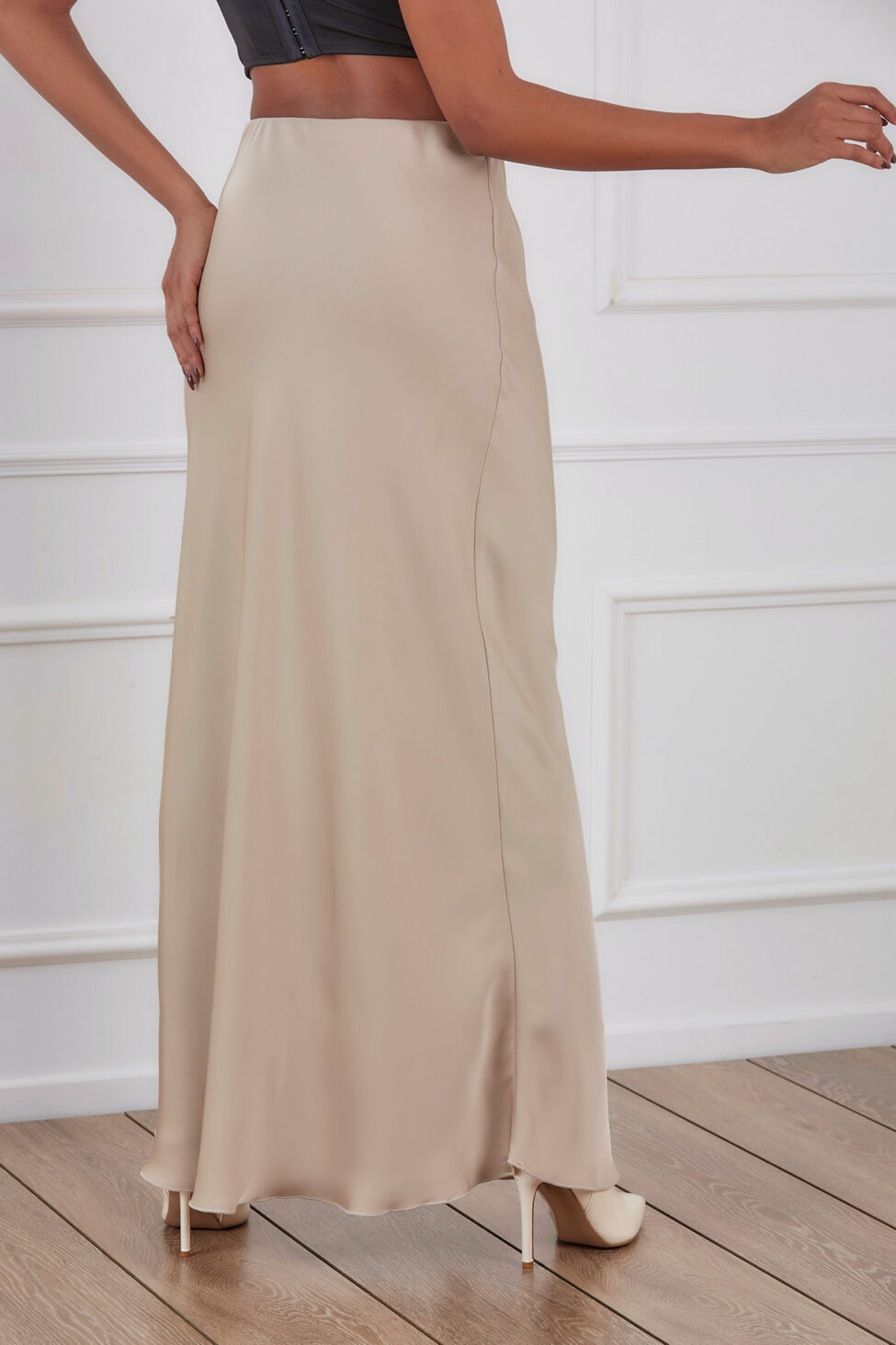 Satine μάξι φούστα μπεζ - Image 4